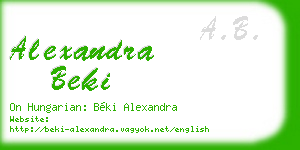 alexandra beki business card