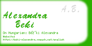 alexandra beki business card